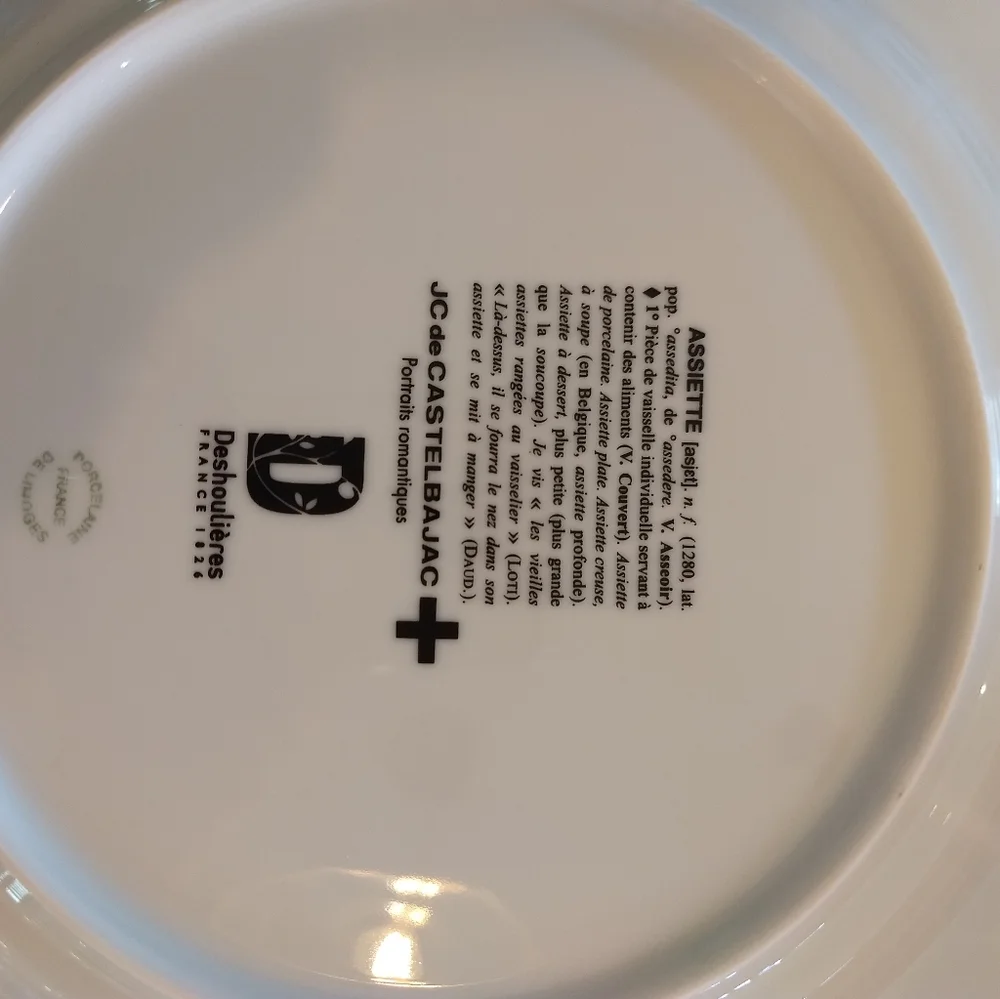 NWOT 4 Porcelaine Castelbajac dessert plates